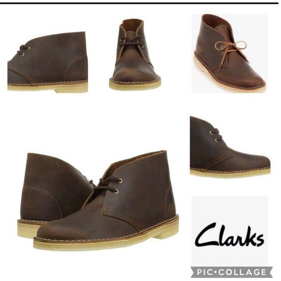 Clarks Desert Boot Brown Leather Lace Up size 11.5 - Picture 1 of 13